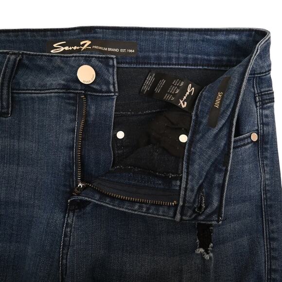 Seven7 Premium Womens 12 Skinny Distressed Raw Hem Jeans - Picture 8 of 11